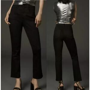 Pilcro by Anthropologie Knightsbridge Slim Tuck High Rise Ankle Jeans Black 32